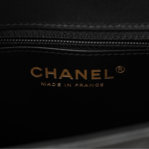 NEW CHANEL 24P BLACK LEATHER NANO KELLY MINI TOP HANDLE SHOPPING BAG - Picture 8 of 16